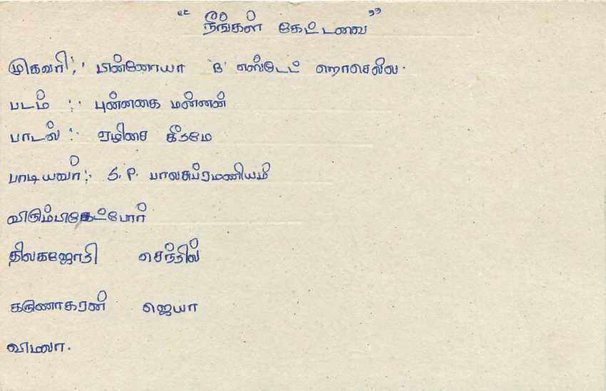 Ansichtskarte Sri Lanka — Watawaka — Stempel 75 — Rückseite
