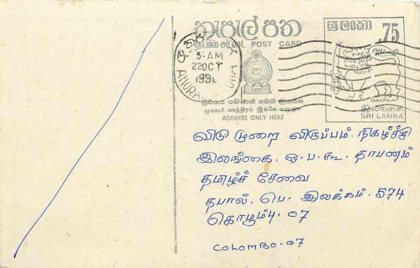 Entier Postal Postal Stationary Sri Lanka Ceylan Lion