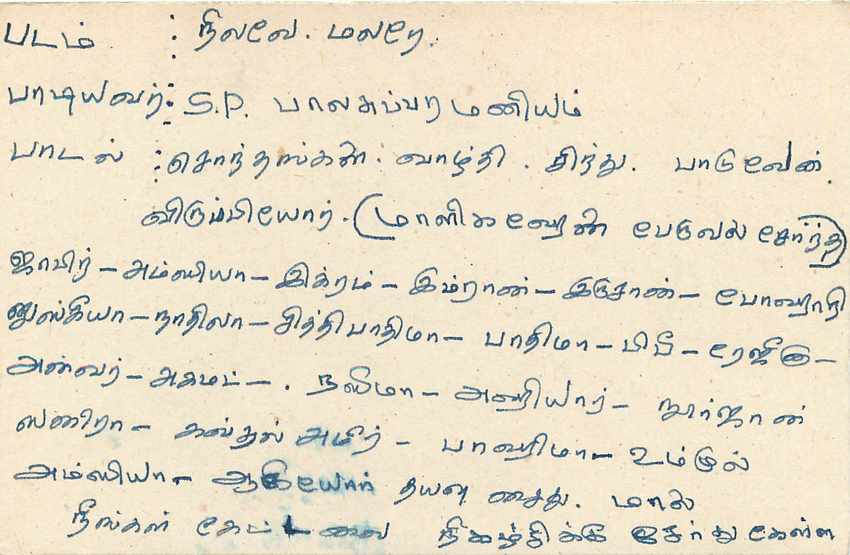 Carte postale Sri Lanka — Tamil Service — éditeur inconnu, n° de série non visible — Rückseite