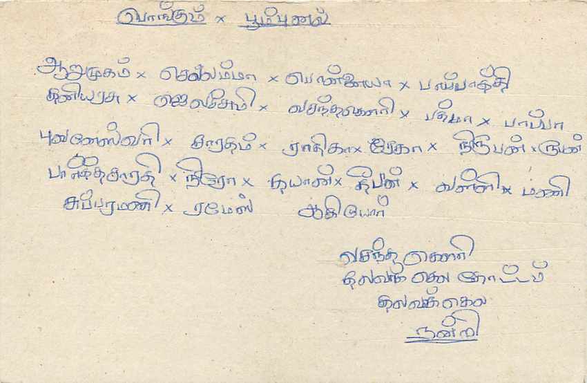 Sri Lanka — carte postale avec timbre de 75 cents — éditeur Sri Lanka Post — Rückseite
