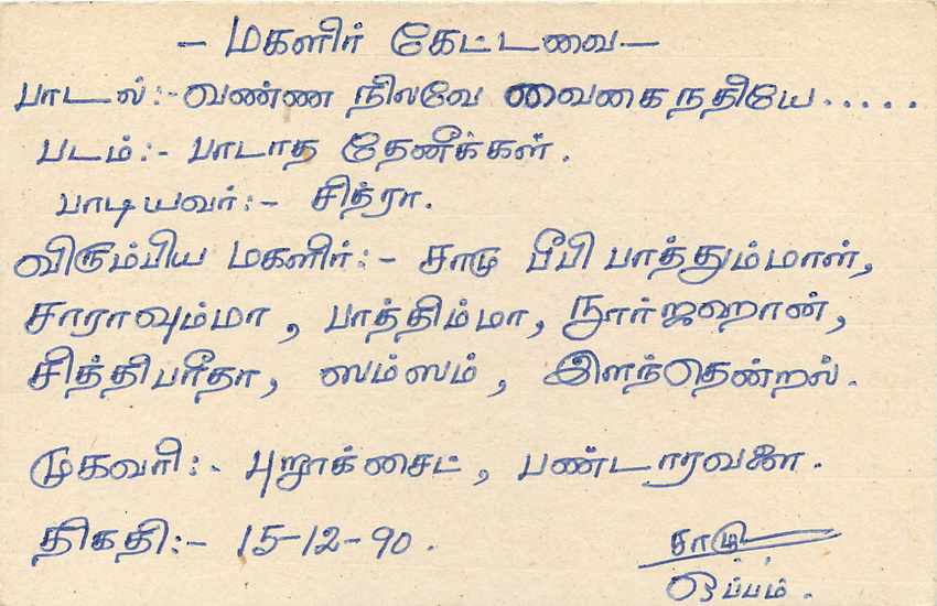 Colombo — Sri Lanka — Post Card — Verso
