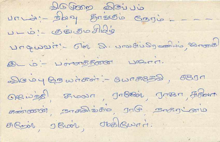 Carte postale Sri Lanka — texte en tamoul — timbre 75 cents lion — Rückseite