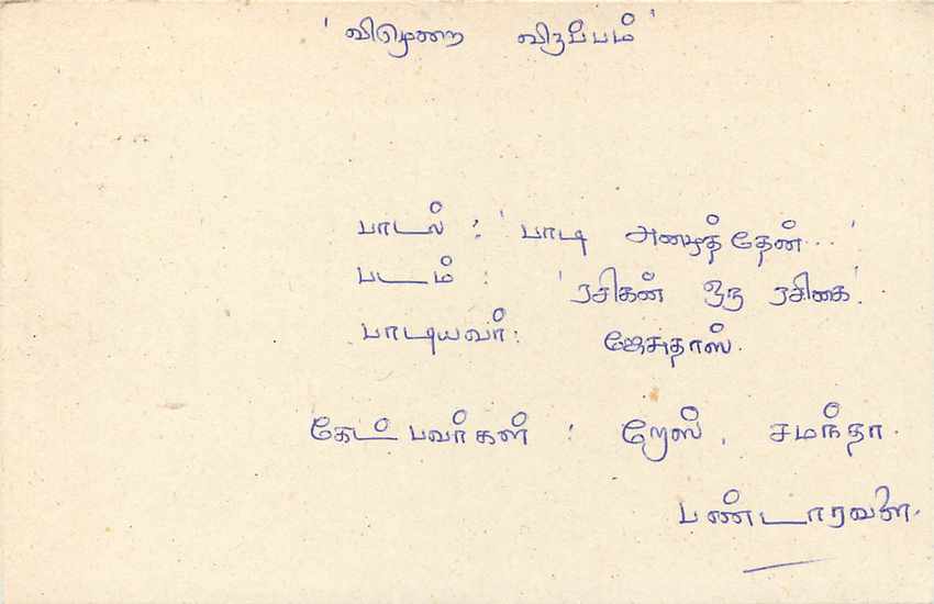 Sri Lanka — carte postale avec timbre et texte en tamoul — éditeur Sri Lanka Post — Verso