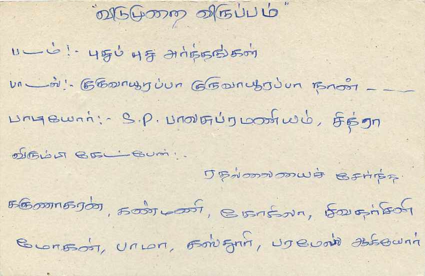 Sri Lanka — postcard with 75 cents stamp and Tamil text — Back