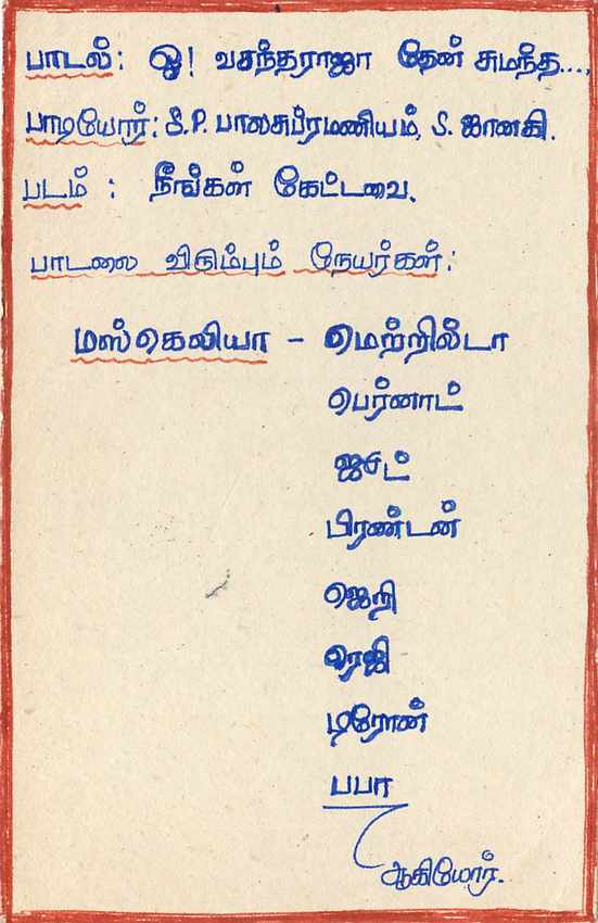 Sri Lanka — carte postale avec timbre de 75 cents — éditeur inconnu — Rückseite