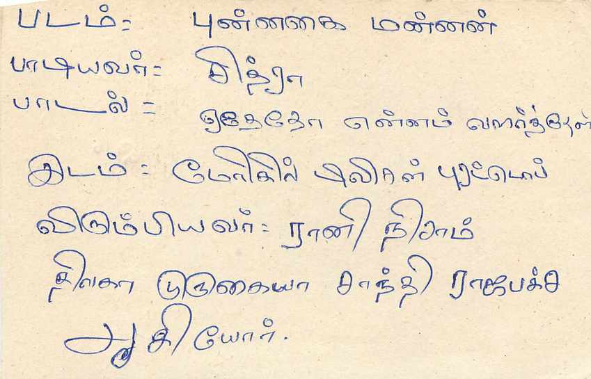 Sri Lanka — Postkarte mit Briefmarken und tamilischem Schriftzug — Verlag Sri Lanka Post — Rückseite