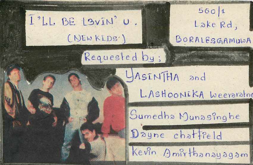 I'll Be Lovin' U — New Kids — Anfragen der Hörer — Sri Lanka — Rückseite