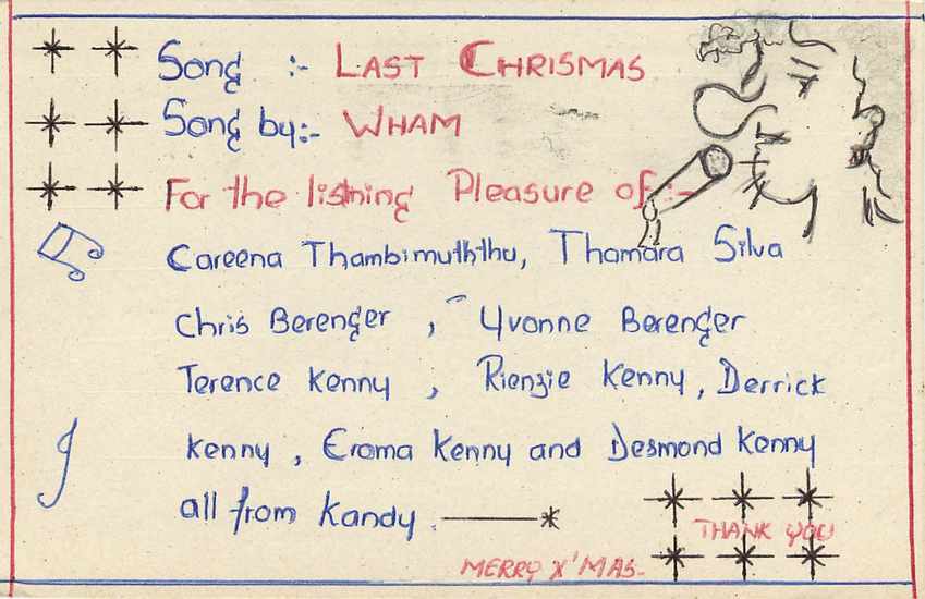 Noël à Kandy — Détail de la carte postale — Verso