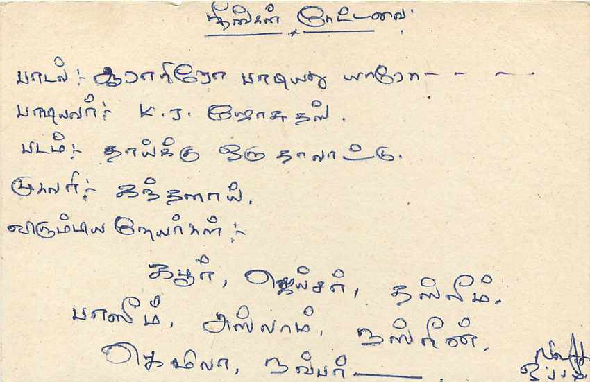 Sri Lanka — carte postale avec timbre et texte manuscrit — éditeur inconnu — Verso