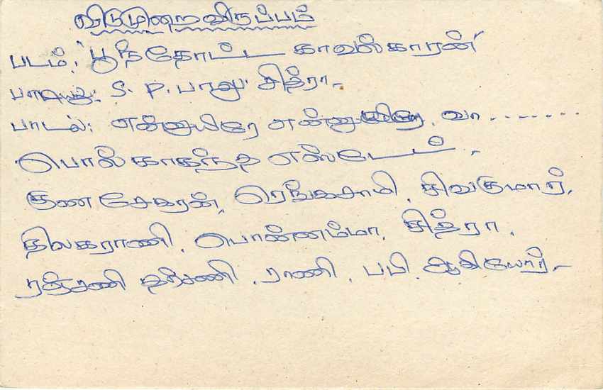 Sri Lanka — carte postale avec timbre et écriture manuscrite — éditeur inconnu — Verso