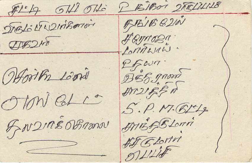 Sri Lanka — carte postale avec timbre et cachet postal — éditeur inconnu — Rückseite