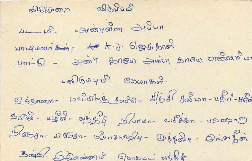 Colombo - Sri Lanka — Ansichtskarte mit 75-Cent-Stempel und Tamil-Text — Rückseite