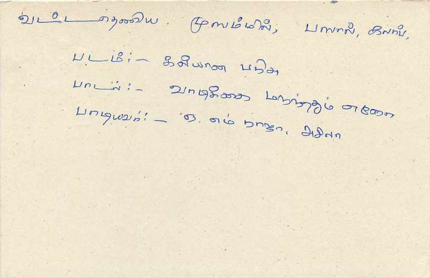 Sri Lanka — carte postale avec timbre et écriture en tamoul — Rückseite