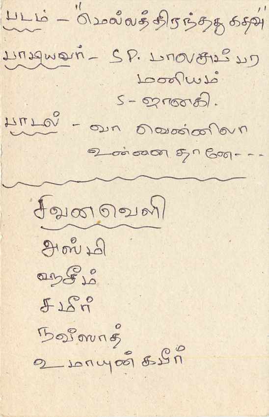 Sri Lanka Ansichtskarte — Tamil Service — SLBC — Colombo — Rückseite