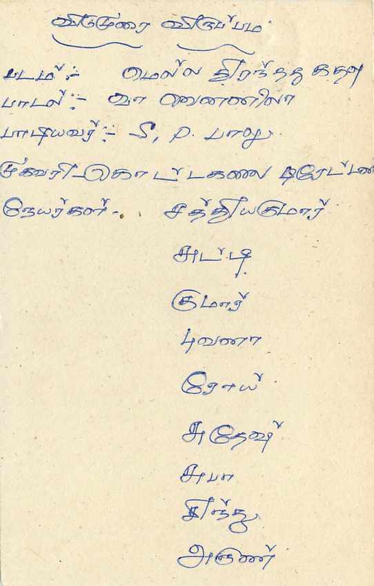 Carte postale Sri Lanka — timbre 75 cents avec lion — adresse manuscrite en tamoul — Verso