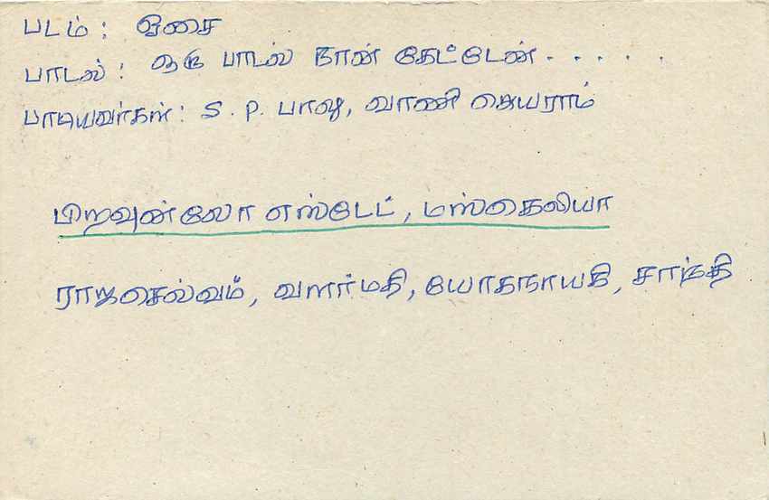 Sri Lanka — carte postale avec timbre de 75 cents — éditeur inconnu — Rückseite