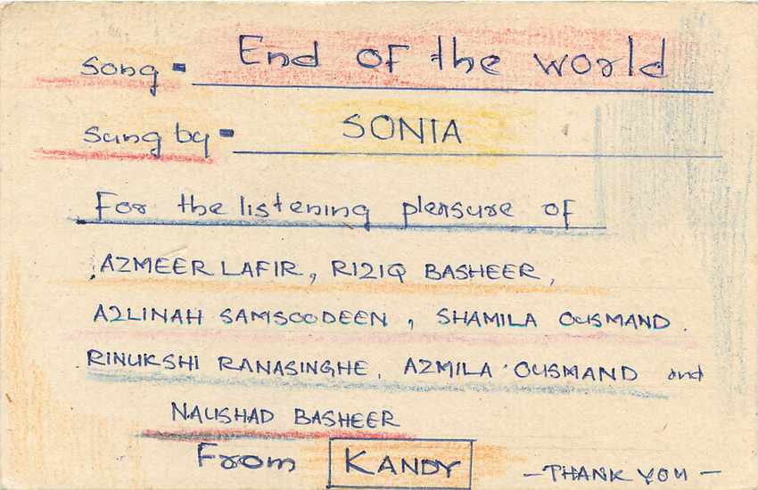 Kandy — Song 'End of the World' — S.L.B.C. éditeur — Rückseite