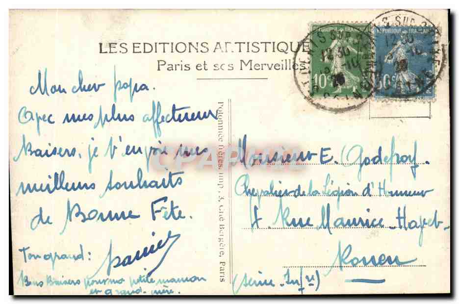 La Rue Soufflot et le Pantheon - CPA — Rückseite