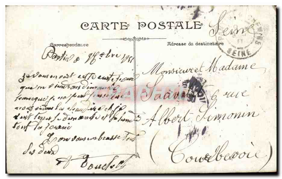 Paris-La Chambre des Deputes-CPA — Verso