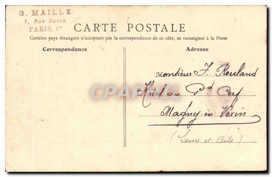 Paris- Eglise de la Madeleine-CPA — Rückseite