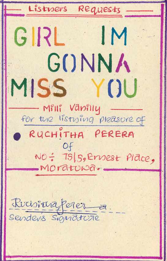 Girl I'm Gonna Miss You — Milli Vanilly — Ruchitha Perera, Moratuwa — Verso