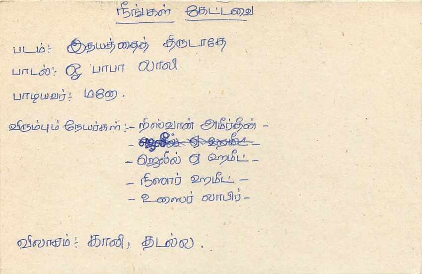 Sri Lanka — Ansichtskarte mit Briefmarke und Stempel — Verleger Sri Lanka Broadcasting Corporation — Rückseite