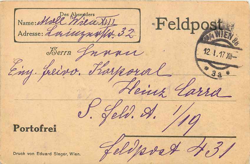 Entier Postal Postal Stationary Feldpost 431 Wien