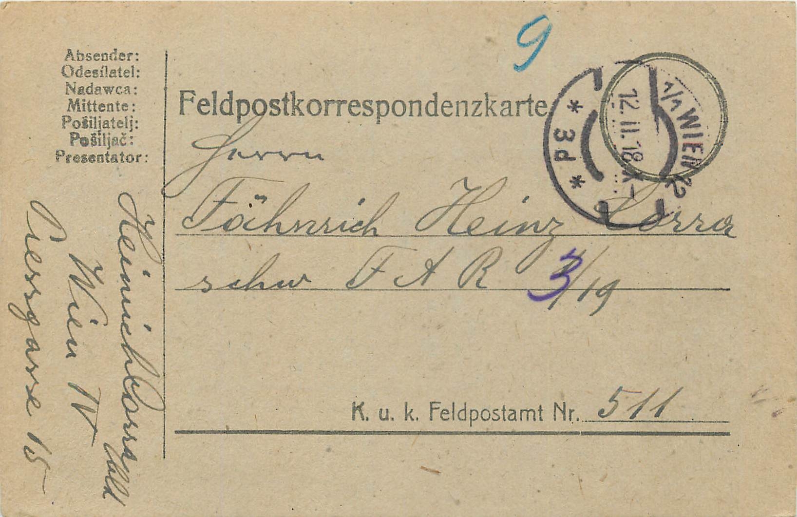 Entier Postal Postal Stationary Feldpost 431 Wien