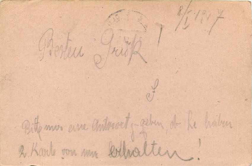 Entier Postal Postal Stationary Feldpost 431 Olomouo — Rückseite