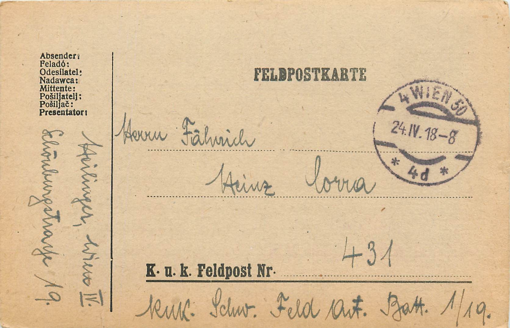 Entier Postal Postal Stationary Feldpost 431 Wien