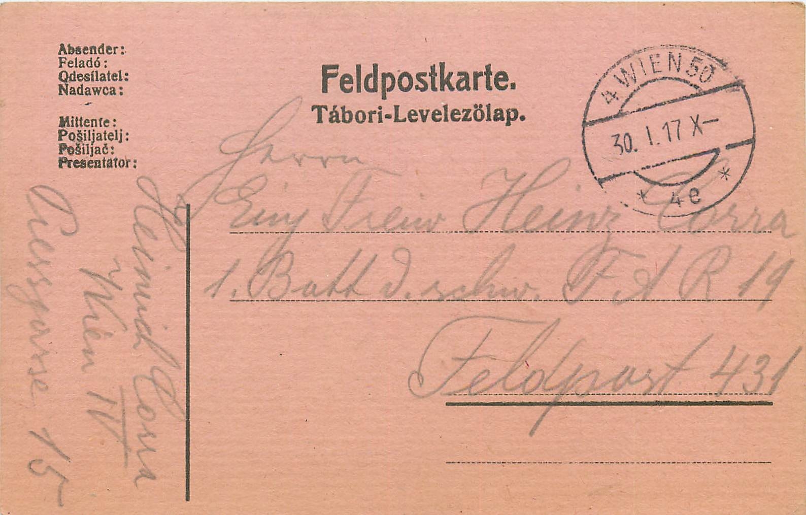 Entier Postal Postal Stationary Feldpost 431 Wien