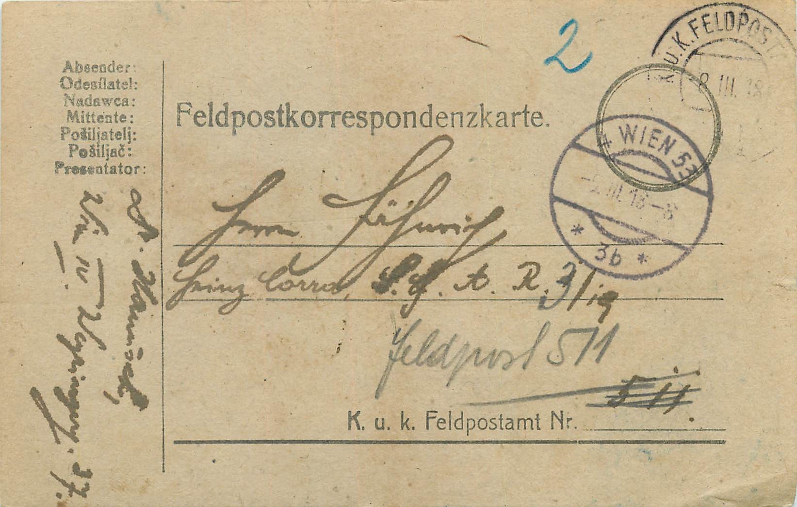 Entier Postal Postal Stationary Feldpost 431 Wien
