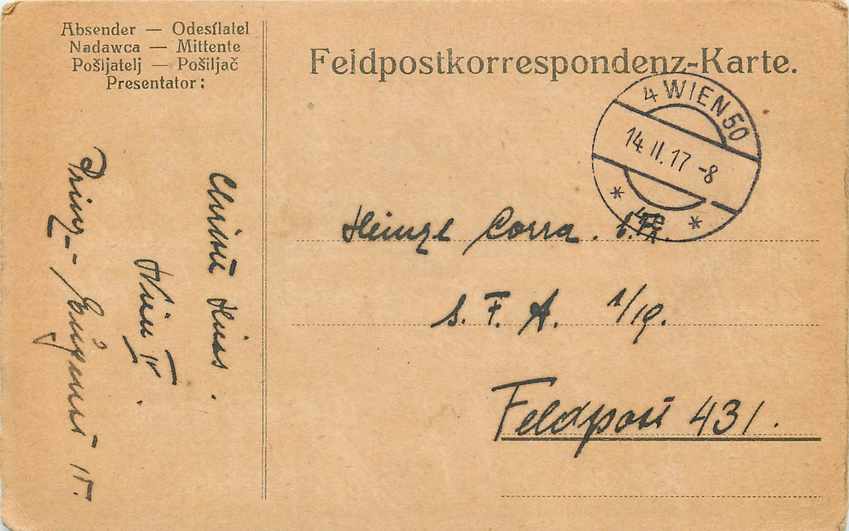 Entier Postal Postal Stationary Feldpost 431 Wien