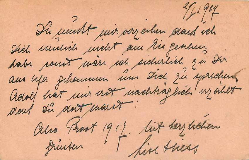 Entier Postal Postal Stationary Feldpost 431 Wien — Rückseite