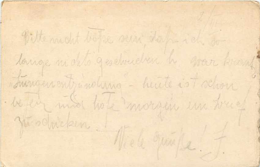 Entier Postal Postal Stationary Feldpost 431 Olomouc — Rückseite