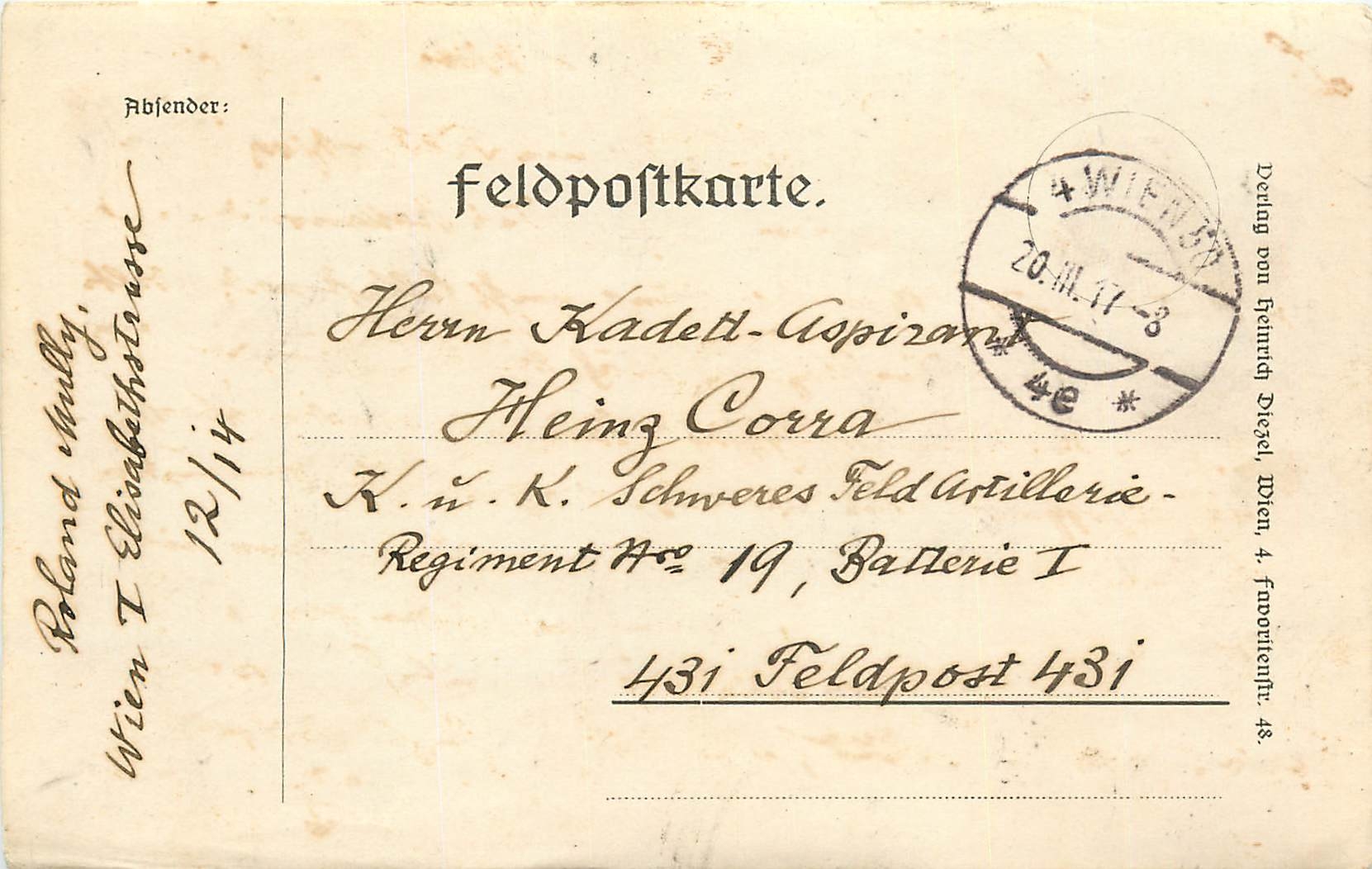 Entier Postal Postal Stationary Feldpost 431 Wien