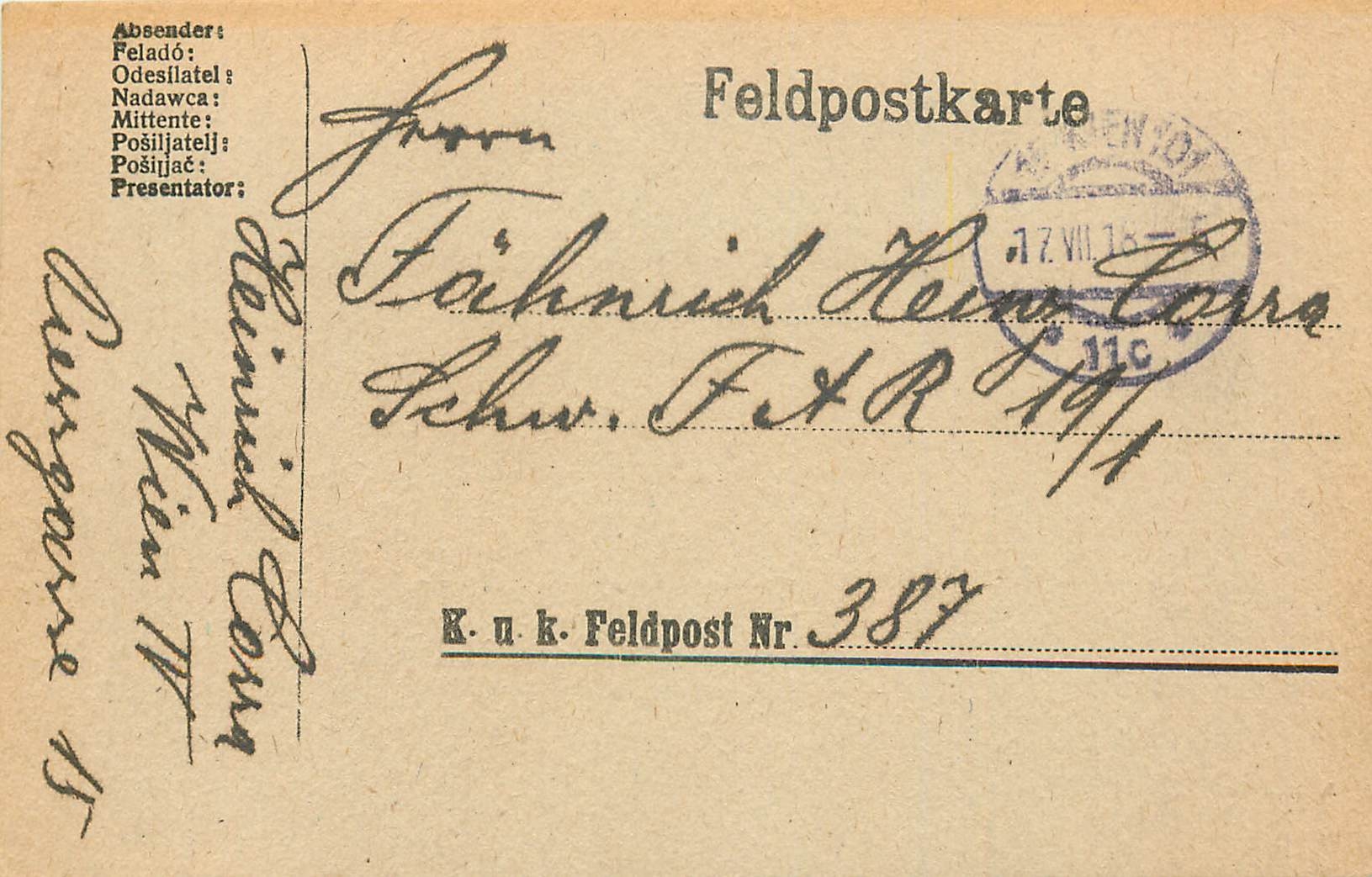 Entier Postal Postal Stationary Feldpost 431 Wien