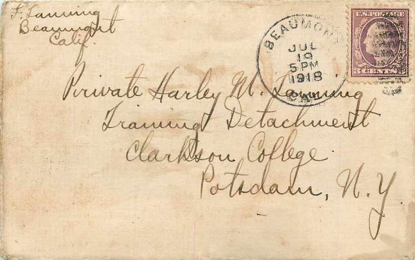 Lettre Cover Militaria 1918 Beaumont