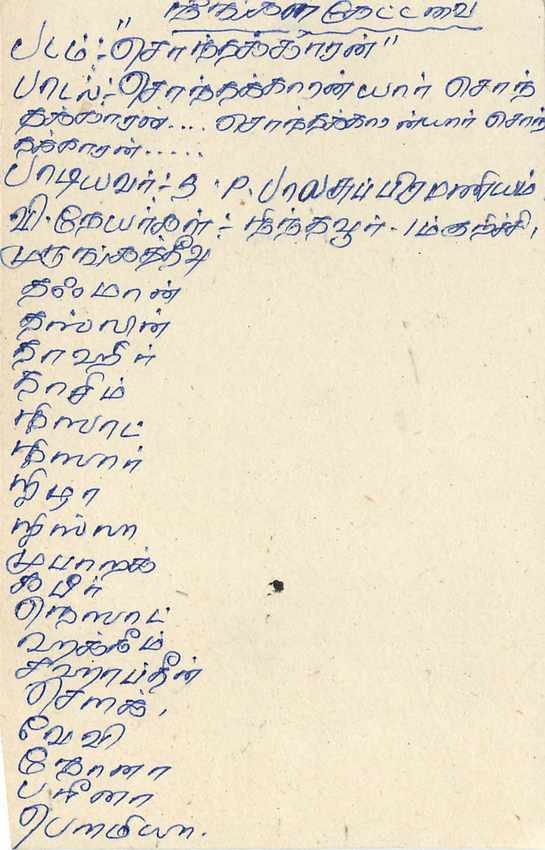 Sri Lanka — carte postale avec texte en tamoul — éditeur inconnu — Verso