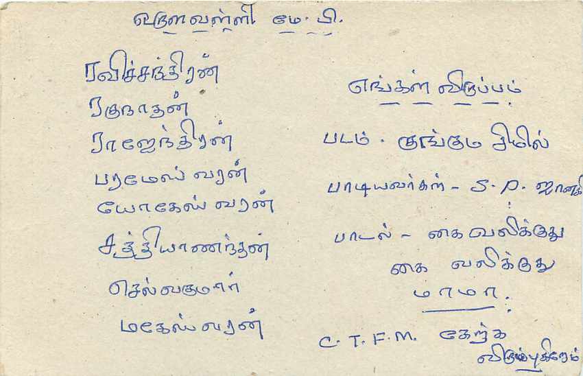 Sri Lanka — Ansichtskarte mit 75-Cent-Stempel — Verlag Sri Lanka Post — Rückseite