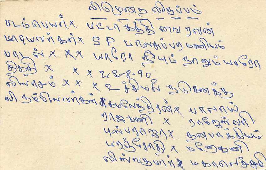 Sri Lanka — carte postale avec timbre de 75 cents — éditeur inconnu — Verso