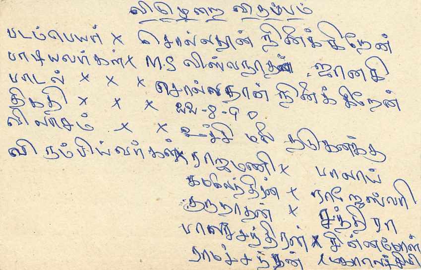 Sri Lanka — carte postale avec timbre de 75 cents — éditeur Sri Lanka Post — Rückseite