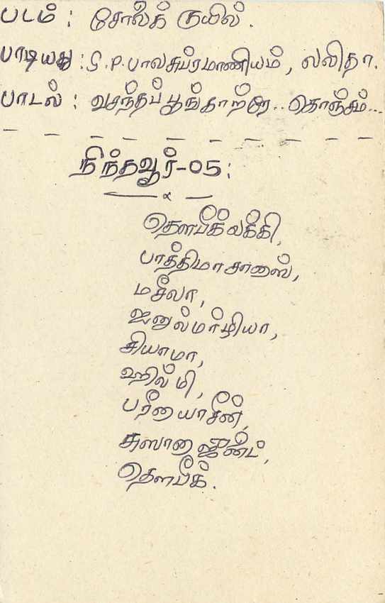 Sri Lanka — carte postale avec timbre et cachet — éditeur inconnu — Verso