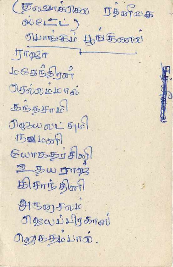Sri Lanka — carte postale avec timbre et texte en tamoul — Verso
