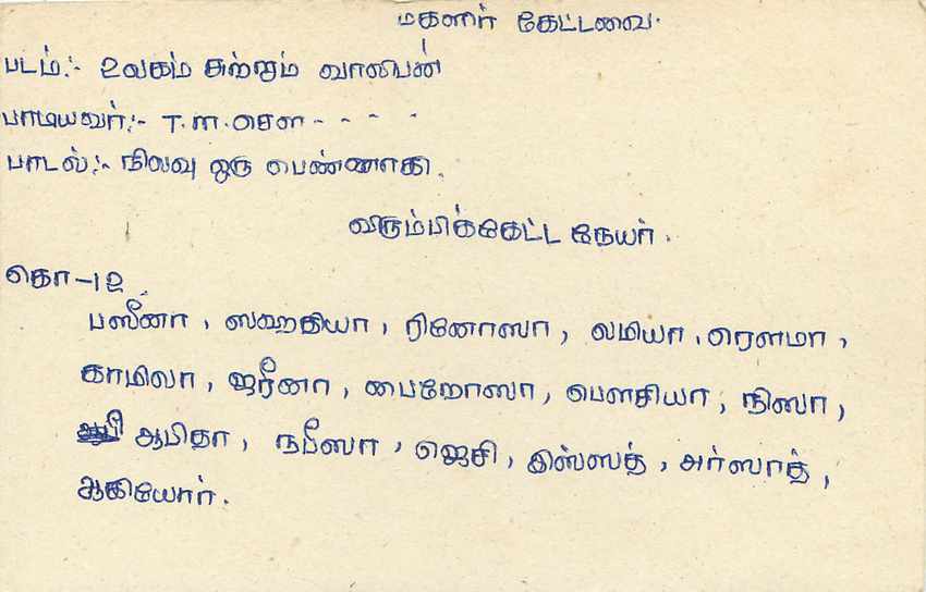 Sri Lanka — carte postale avec texte en tamoul — éditeur Sri Lanka Post — Verso