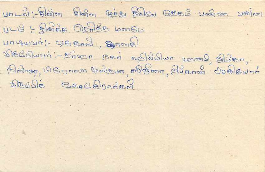 Ansichtskarte Sri Lanka — Text auf Tamil — Verlag Sri Lanka — Rückseite