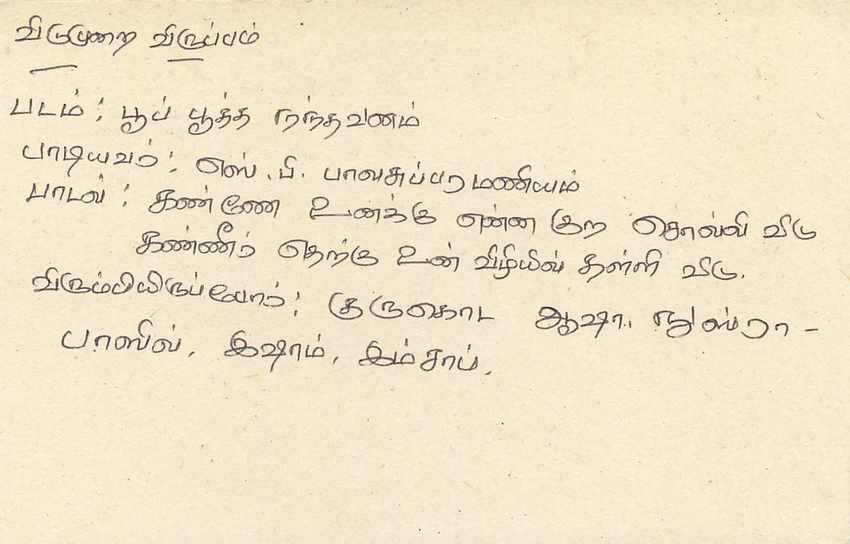 Sri Lanka — Ansichtskarte mit Stempel und Text auf Tamil — Verlag Sri Lanka Post — Rückseite