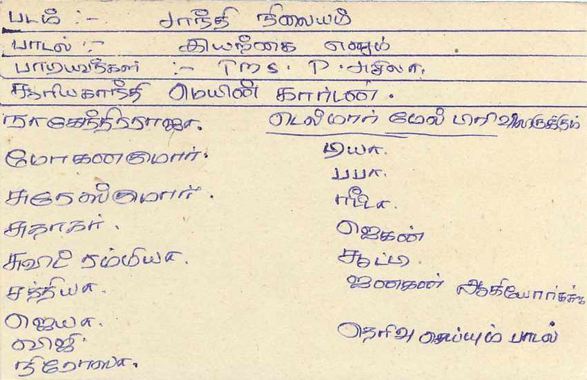 Carte postale Sri Lanka — timbre 75 cents avec lion — adresse manuscrite en tamoul — Rückseite