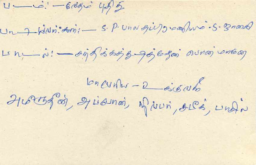 Colombo — Sri Lanka — Postkarte mit handschriftlicher Adresse und Nachricht — Rückseite
