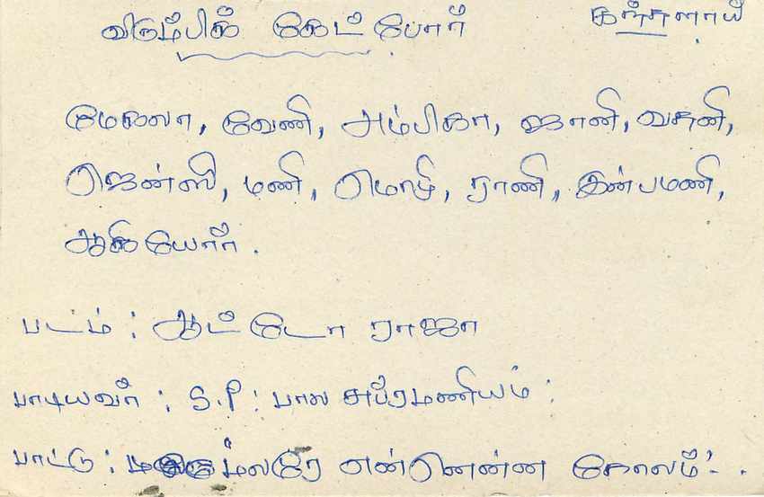Sri Lanka — Ansichtskarte mit 75-Cent-Stempel und Tamil-Text — Rückseite